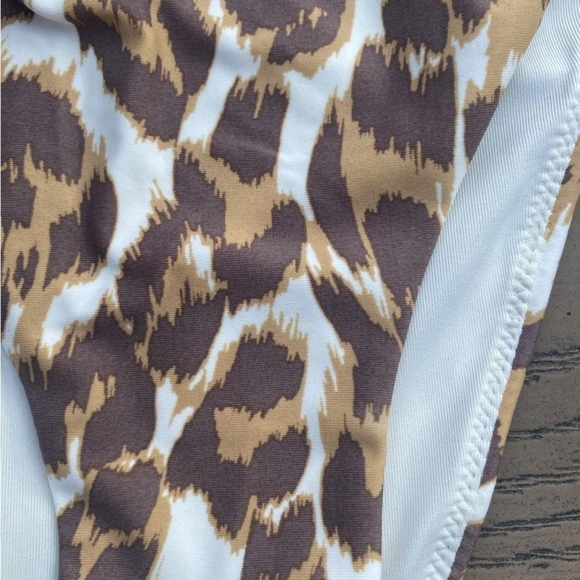 Aerie Brown and White Animal Print Bikini Bottom - Picture 4 of 6